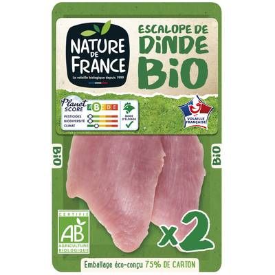 Nature De France Escalopes de Dinde Bio, 2x125g