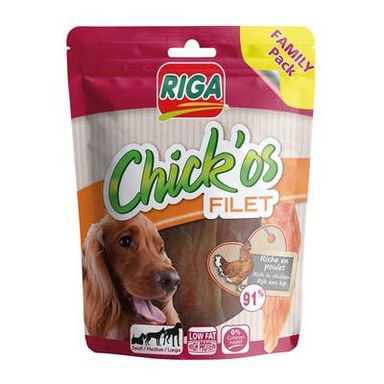 Riga Chick'Os Filets de Poulet Family Pack- Friandise Récompense pour chien, 300g