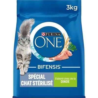 Purina - One Croquettes Dinde pour Chat Stérilisé, 3 kg