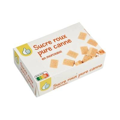 Pouce Sucre roux pure canne en morceaux, 1kg