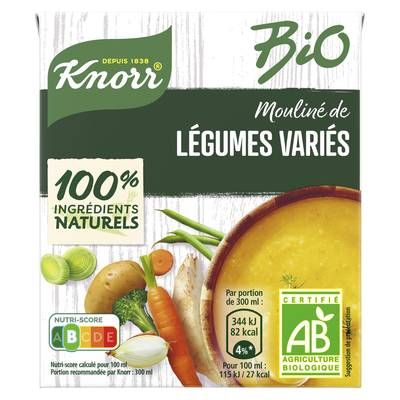 Knorr Soupe Mouliné de légumes variés bio, 30cl