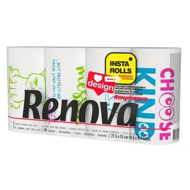 RENOVA Essuie-tout design instagramme, 4 rouleaux