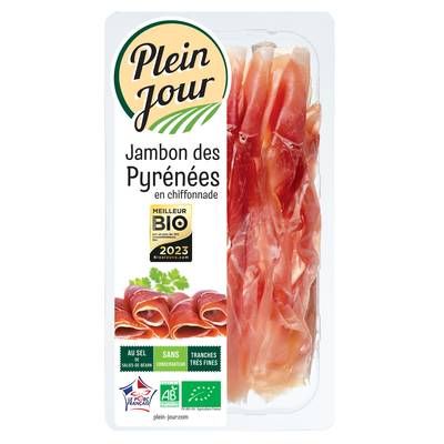 Plein Jour Jambon des Pyrénées en Chiffonnade, Bio, 60g
