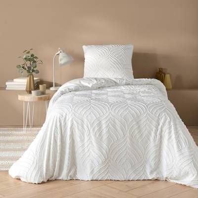 Douceur D Interieur Parure microfibre unie Blanc, 140 x 200 cm