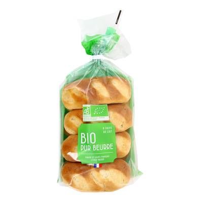 Brioches Fonteneau Pains au Lait Pur Beurre Bio, 8 pains - 280g