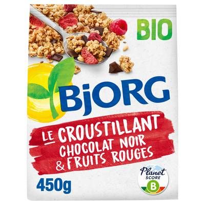 Bjorg Croustillant Chocolat Noir et Fruits Rouges Bio, 450g