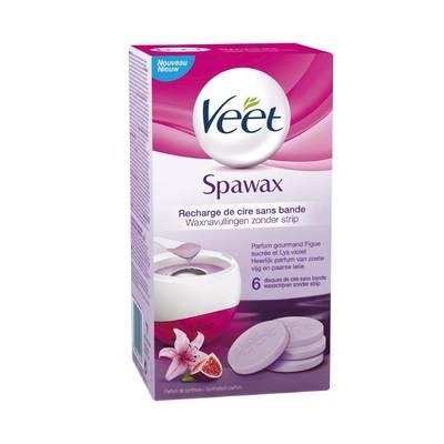 Veet Cire Spa Wax figue sucrée & lys violet recharge, 6 disques de recharge
