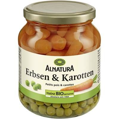 Alnatura Petits pois et carottes bio, 220g