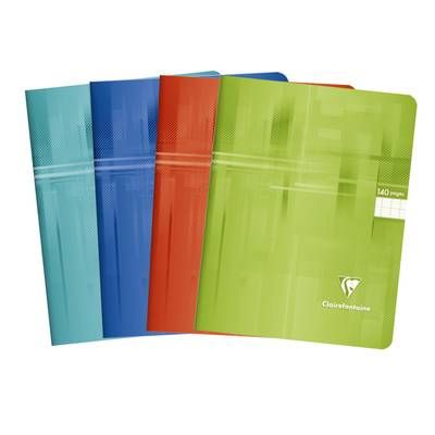 Clairefontaine Cahier 17 x 22 cm grands carreaux, 140  pages