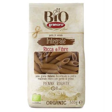 Granoro  Pâtes Penne Rigate Intégrale Complète Bio, 500g