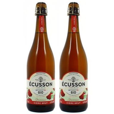 Ecusson Cidre Brut Généreux 5.5° BIO, Lot de 2x75cl