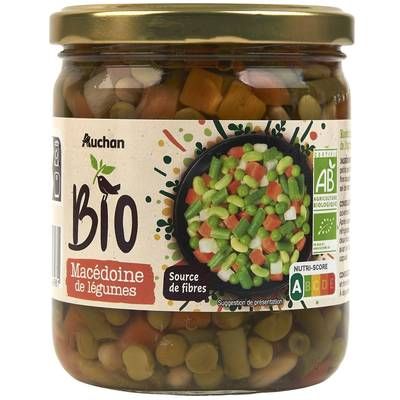 Auchan BIO Macédoine de légumes Bio en bocal, 265g