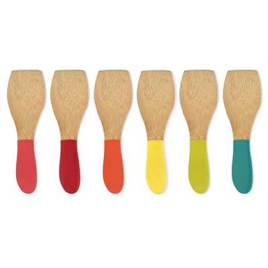 Pebbly 6 spatules à raclette Bambou Multicore