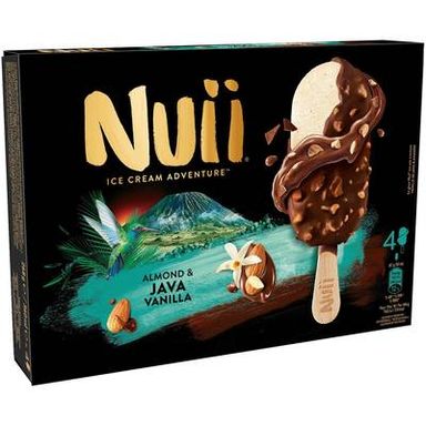 Nuii Bâtonnets glacés Vanille de Java & Amande, 4 bâtonnets - 268g