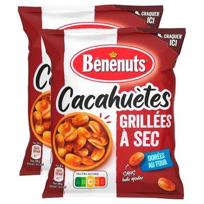 Benenuts Cacahuètes Grillées à Sec, Lot de 2x200g