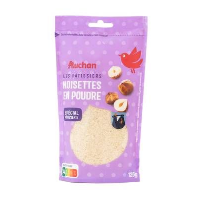 Auchan Poudre de Noisettes Sachet Refermable, 125g