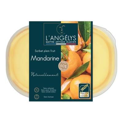 L'Angelys Sorbet artisanal plein fruit Mandarine 60%, 500g