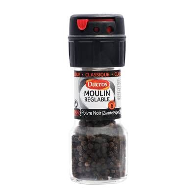 Ducros Poivre Noir Moulin Réglable, 28g