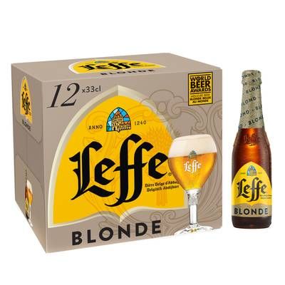 Leffe Bière blonde d'Abbaye 6.6°, 12x33cl