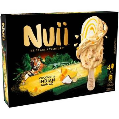 Nuii Bâtonnets Noix de coco et mangue, 4 bâtonnets - 290g