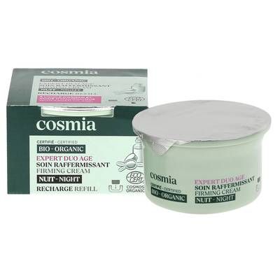 COSMIA Crème de nuit raffermissante bio à l'huile d'Argan et acide hyaluronique rechrge, 50ml
