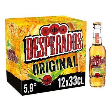 Desperados Bière aromatisée à la tequila 5.9°, 12x33cl