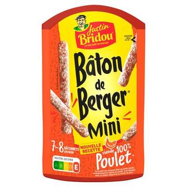 Justin Bridou Mini Bâton de Berger Poulet, 80g