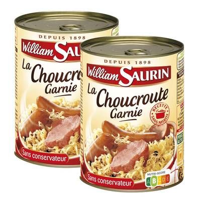 William Saurin Choucroute Garnie, Lot de 2x400g