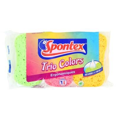 Spontex Éponges Trio Colors, 3 pièces