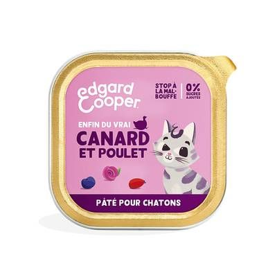 Edgard Cooper Barquette Pâtée Canard sans céréales pour chaton, 85g