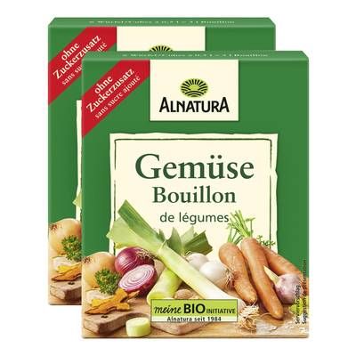 Alnatura Bouillon Cube légumes bio - 6 cubes, Lot de 2 - 6x11g