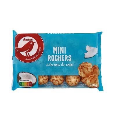 Auchan Mini rochers à la noix de coco x15, 220g