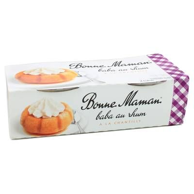Bonne Maman Baba au rhum chantilly, 2x140g