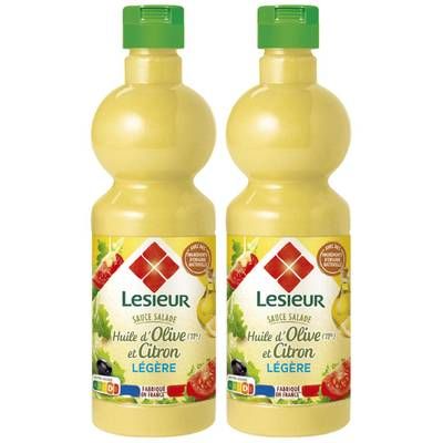 Lesieur Sauce Crudités Légère Huile d'Olive et Citron, Lot de 2x50cl
