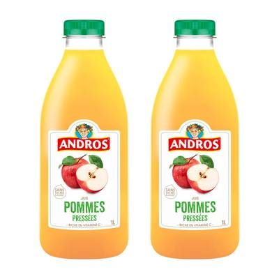 Andros Jus de Pommes Pressées, Lot de 2x1L