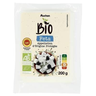 Auchan BIO Féta grecque bio AOP, 200g