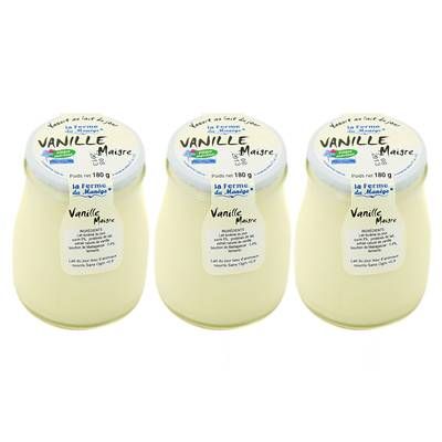 La Ferme du manège Yaourt maigre Vanille, Lot de 3x180g