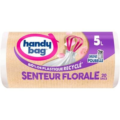 Handy Bag Sac poubelle à salle de bain 5L avec senteur florale, 20 sacs poubelle