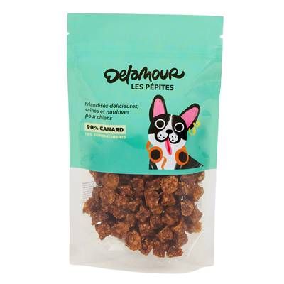Delamour Friandise Pépite au Canard et Abricot en sachet - Récompense pour chien, 150g