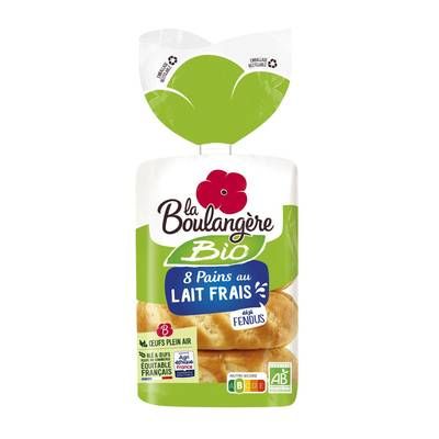 La Boulangère Pains au lait Bio, 8 pains - 280g