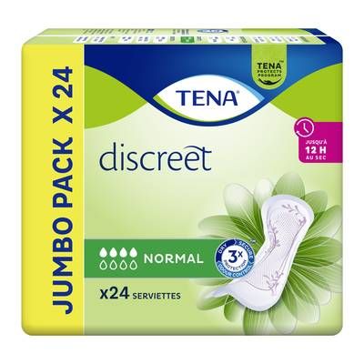 Tena Serviettes incontinence Lady discreet flux Normal, 24 serviettes