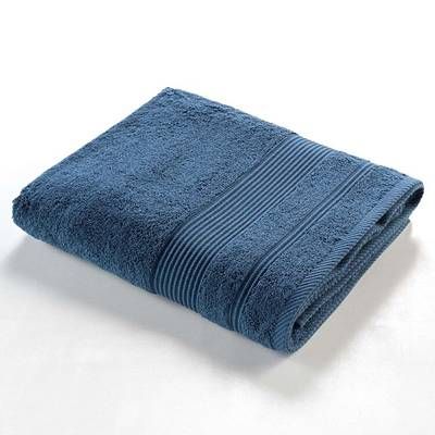 Douceur D Interieur Drap de bain éponge unie bleu Saphir, 90 x 150 cm 1 pièce