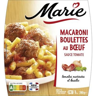 Marie Macaroni Sauce Tomate et Boulettes de Viande, 280g