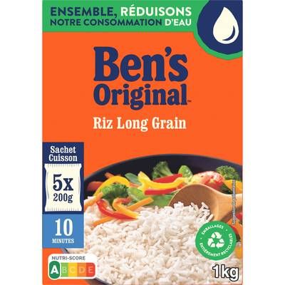 Ben's Original Riz Long Grain 10 minutes Sachet Cuisson, 5x200g
