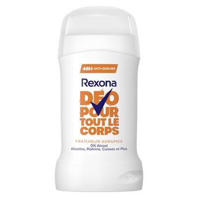 Rexona Déodorant stick Agrumes 0% alcool corps, 50ml