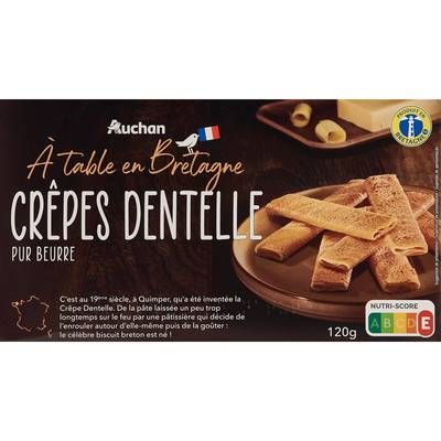 Auchan Terroir Crêpes dentelle pur beurre, 120g