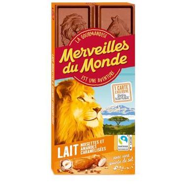Merveilles du monde Tablette Lait Noisettes, 100g