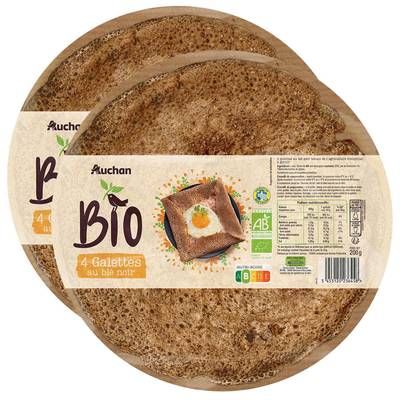Auchan BIO Galettes au Blé Noir Bio, Lot de 2x200g