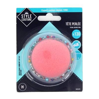 Style couture Epingles à tête perlée, 130 pièces