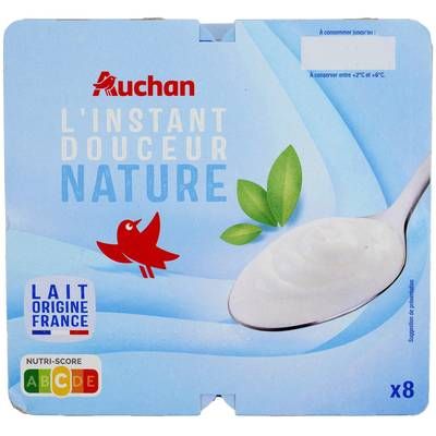 Auchan Yaourt nature, 8x125g